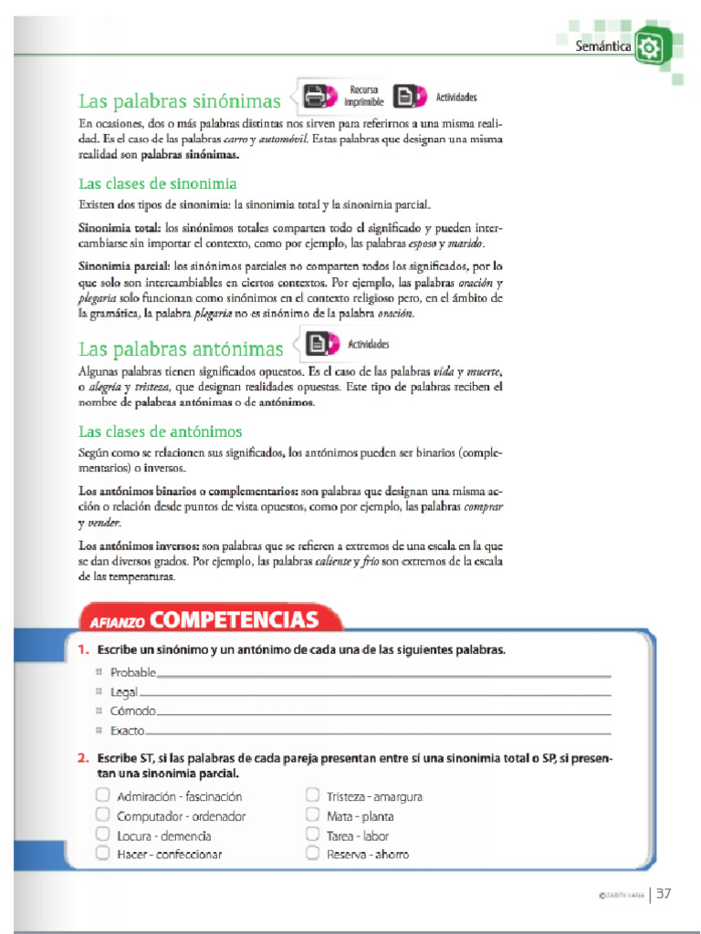 Sinonimos y Antonimos G6o p1 | PDF