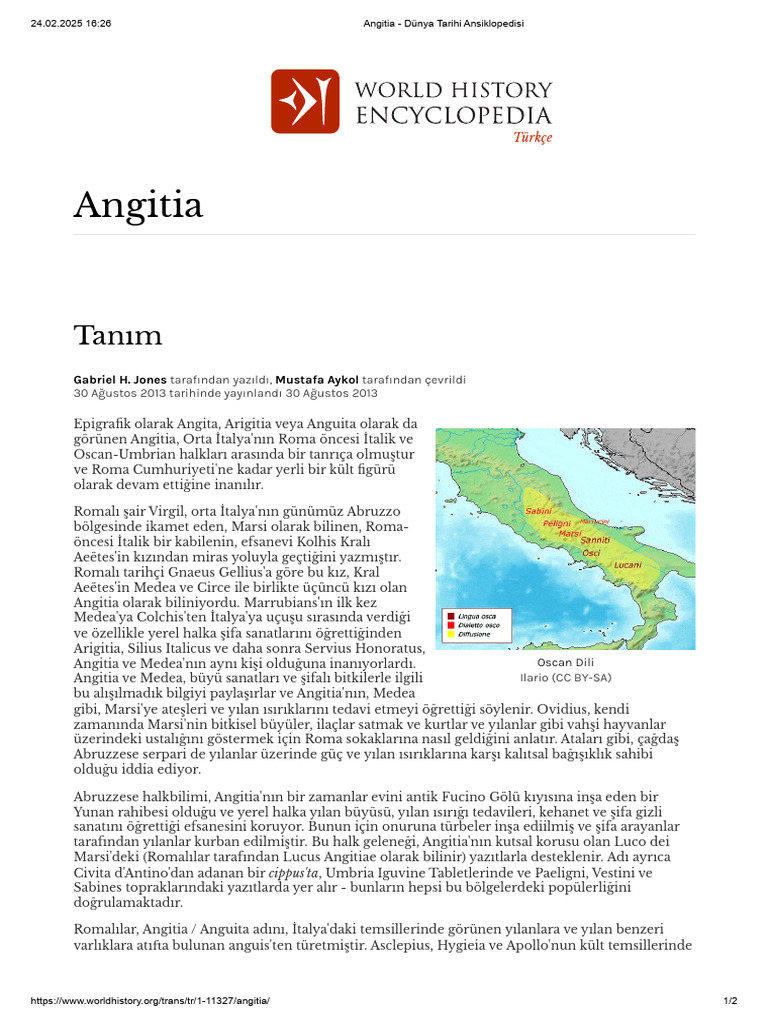 Angitia - Dünya Tarihi Ansiklopedisi | PDF