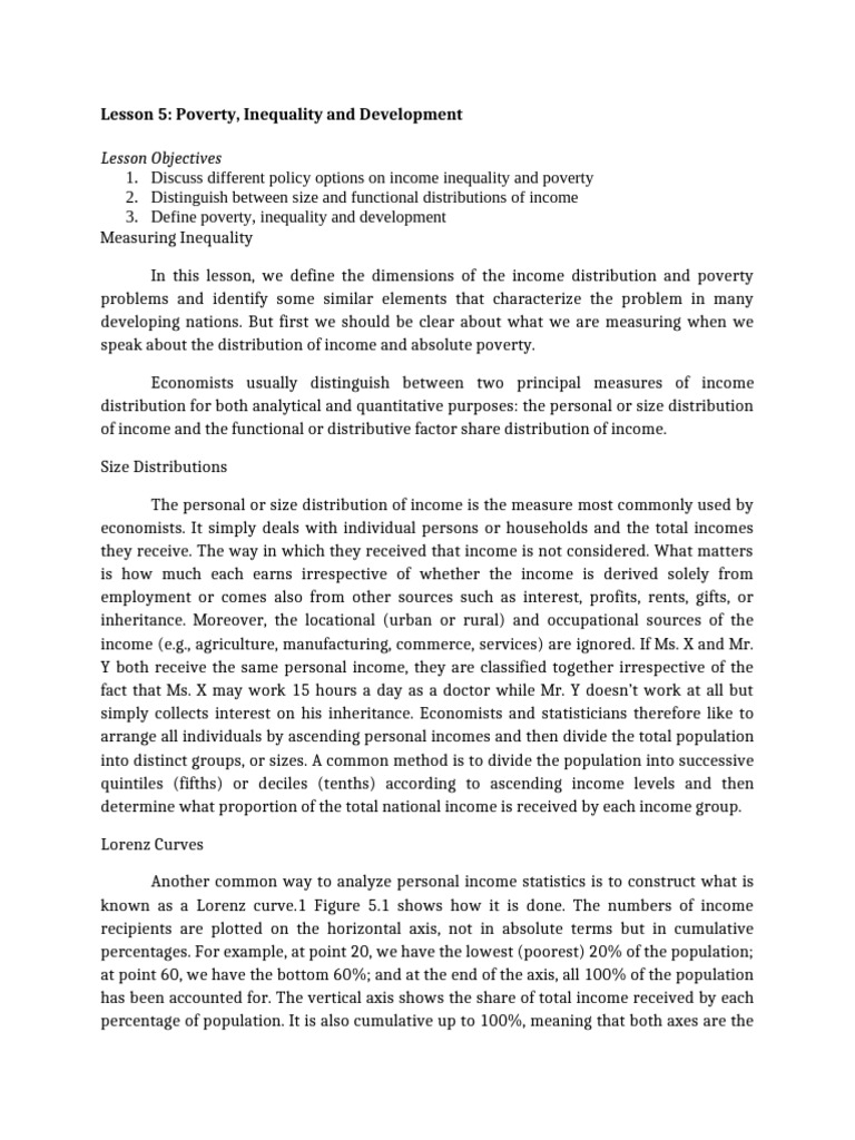 Poverty and Inequality Measurement Methods | PDF | Gini Coefficient ...