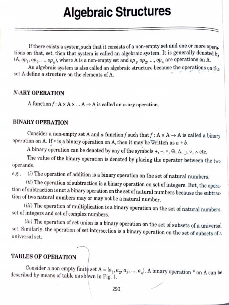 Algebraic Structure | PDF | Multiplication | Arithmetic