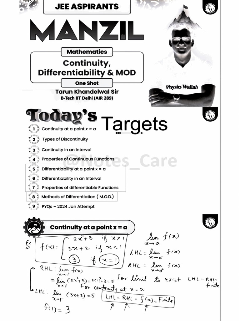 Continuity Differentiability & MOD | PDF