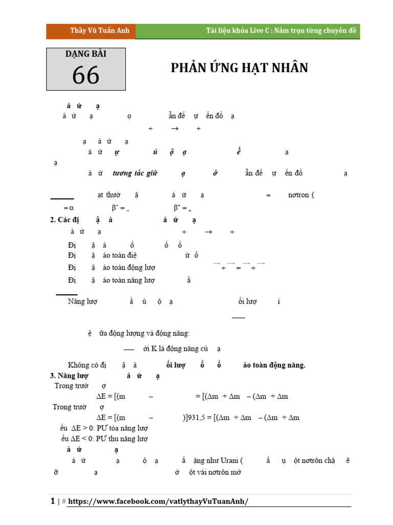 Thay Vu Tuan Anh. Dang 66. Phan Ung Hat Nhan | PDF