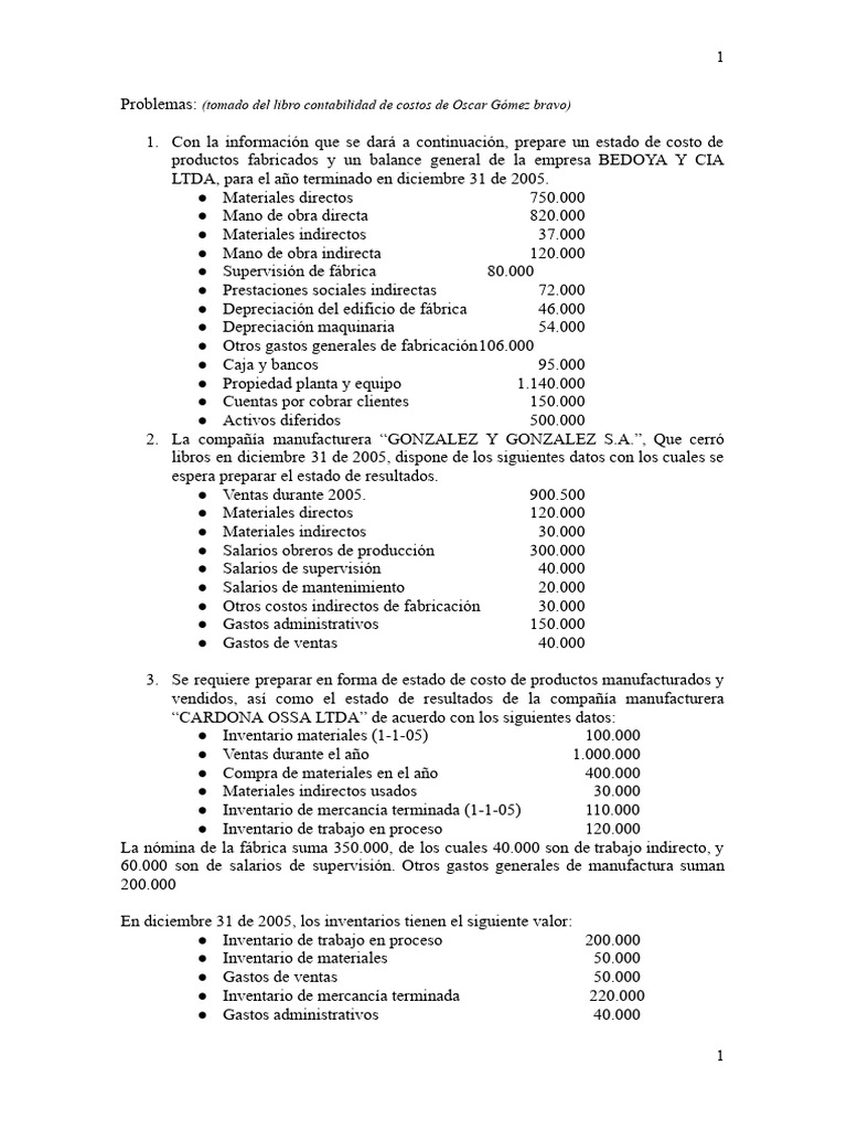 Estados Financieros y Costos de Manufactura | PDF | Economias | Estado ...