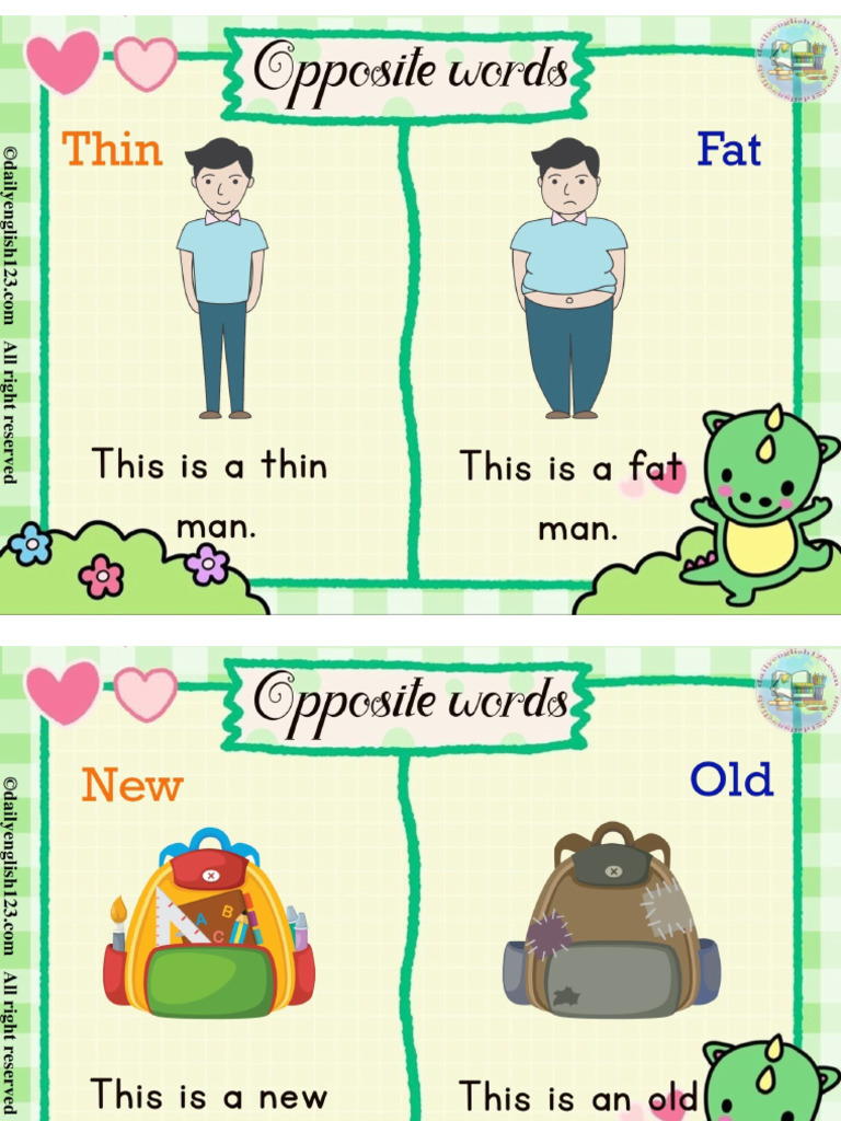 Opposite Words | PDF
