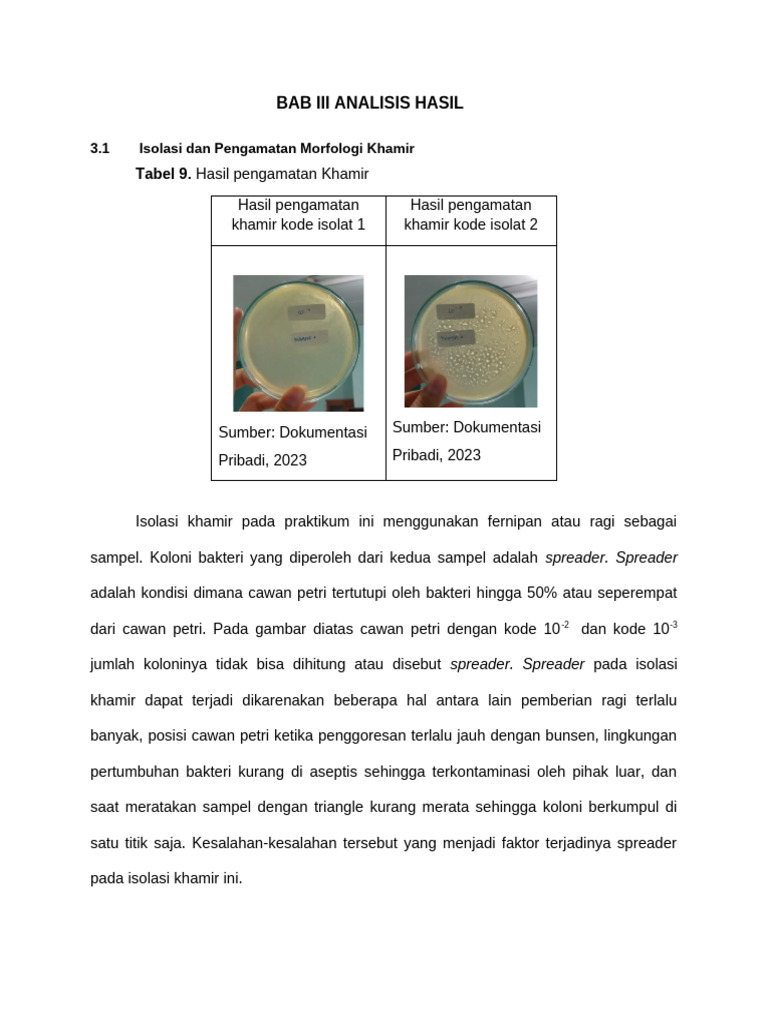 Bab Iii Analisis Hasil Khamir | PDF