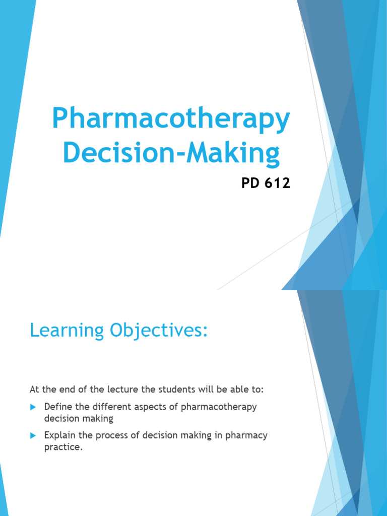 Pharmacotherapy Decision-Making | PDF | Pharmacy | Medical Prescription