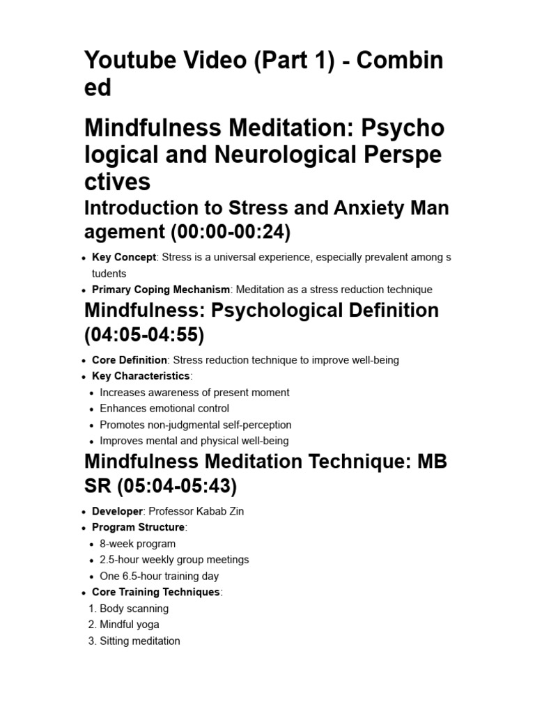 Mindfulness Meditation and Brain Changes | PDF | Mindfulness | Meditation