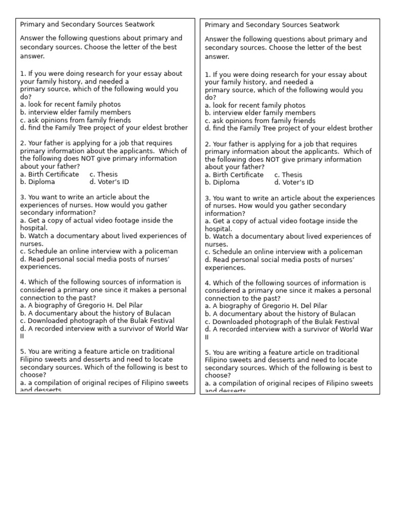 Understanding Primary vs. Secondary Sources | PDF