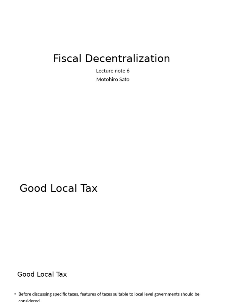 Good Local Tax Principles and Practices | PDF | Taxes | Equity (Economics)