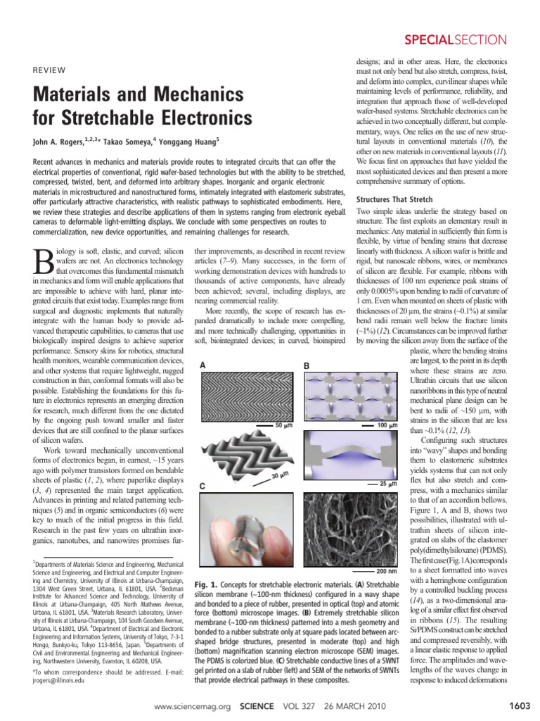 Stretchable Electronics: Materials & Mechanics | PDF | Carbon Nanotube ...