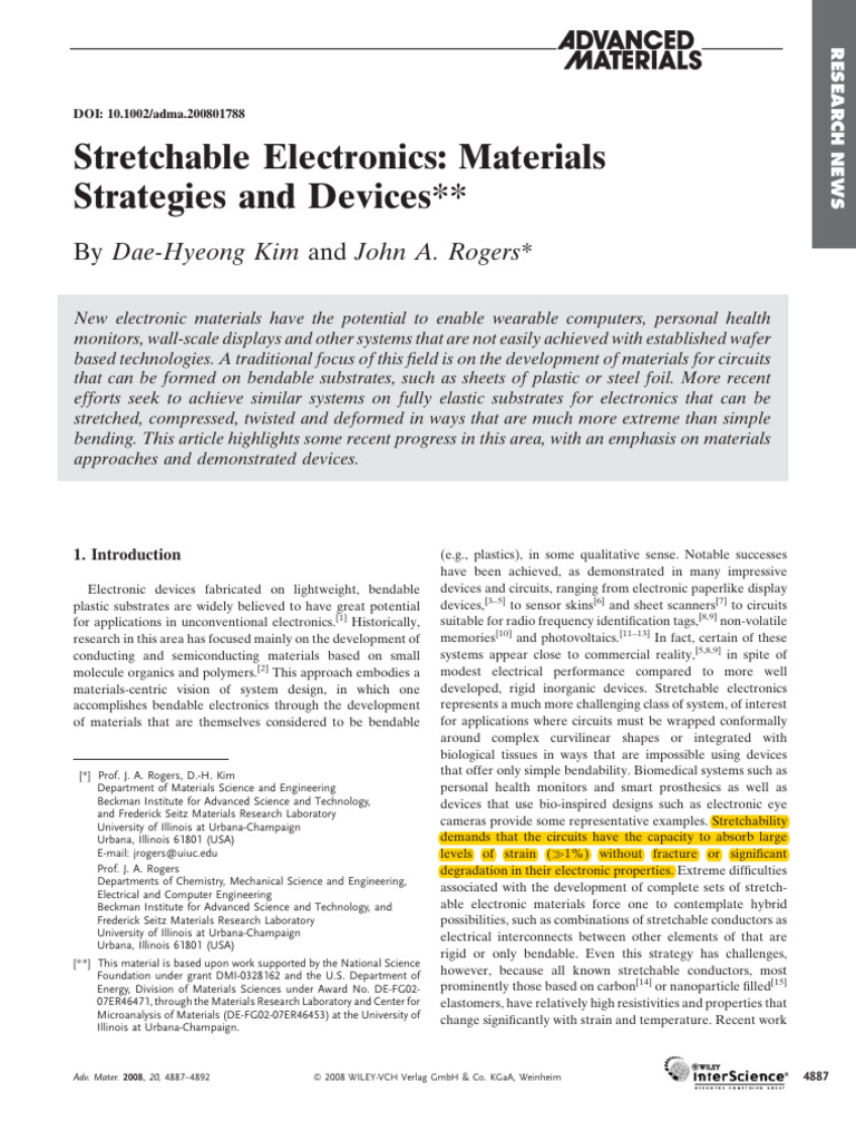 Stretchable Materials | PDF | Electronic Circuits | Physical Sciences