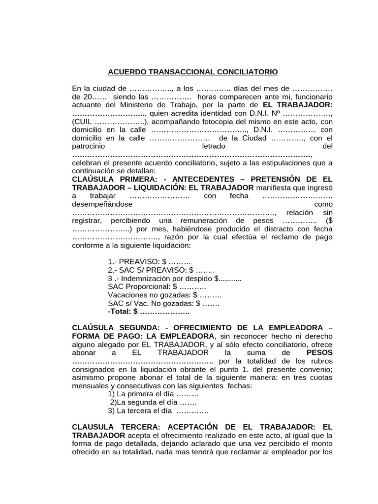 Acuerdo Conciliatorio Laboral 2023 | PDF | Bancos