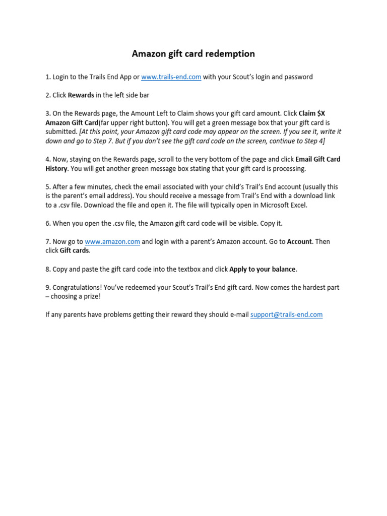 Amazon Gift Card Redemption Guide | PDF