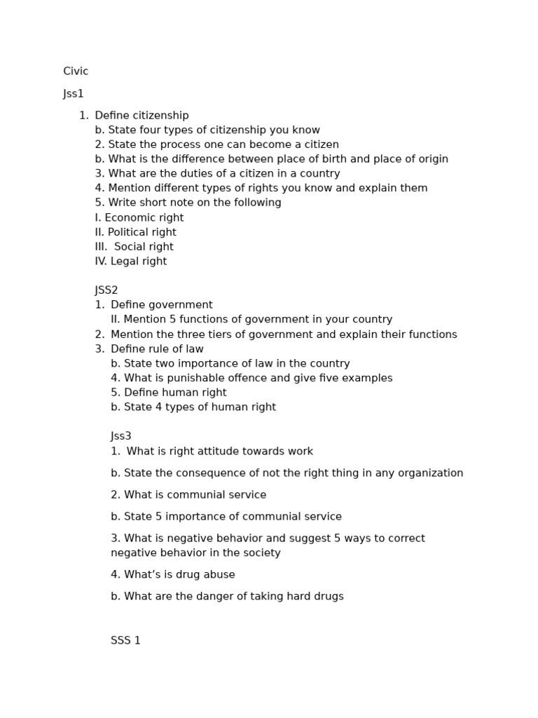 Citizenship and Government Concepts Guide | PDF