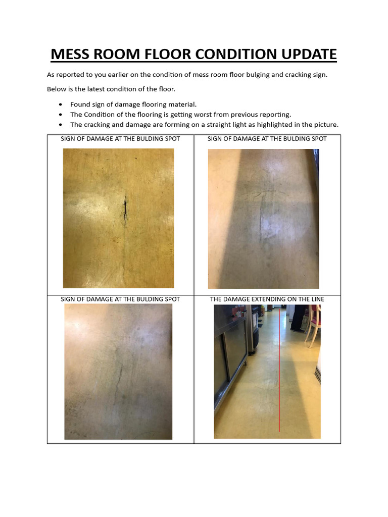 Mess Room Floor Condition Updates | PDF