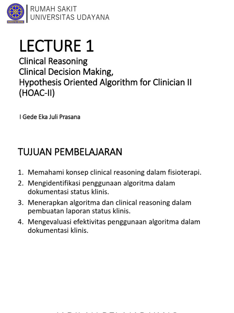 Algoritma HOAC-II dalam Fisioterapi | PDF