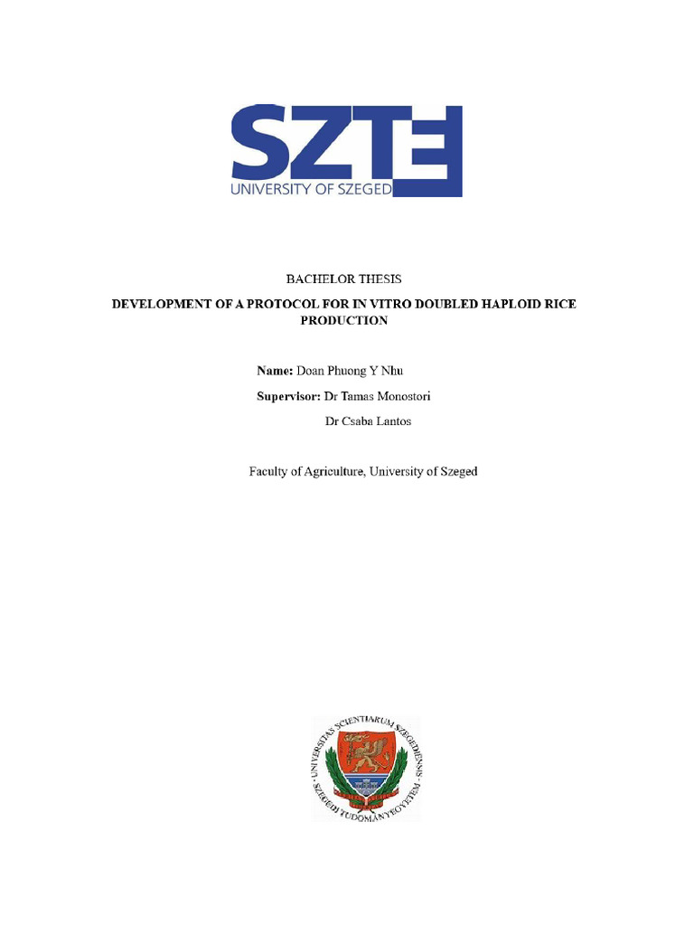 Thesis New Version 09oct | PDF | Plant Breeding | Rice