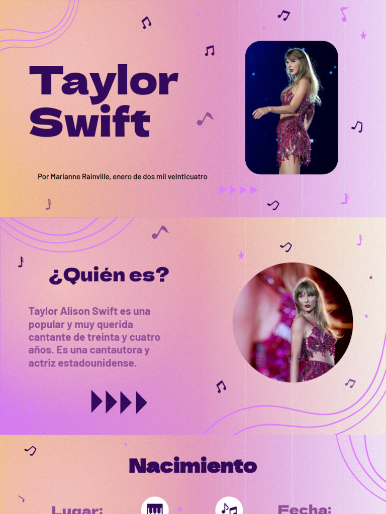 Biografía de Taylor Swift y su vida amorosa | PDF