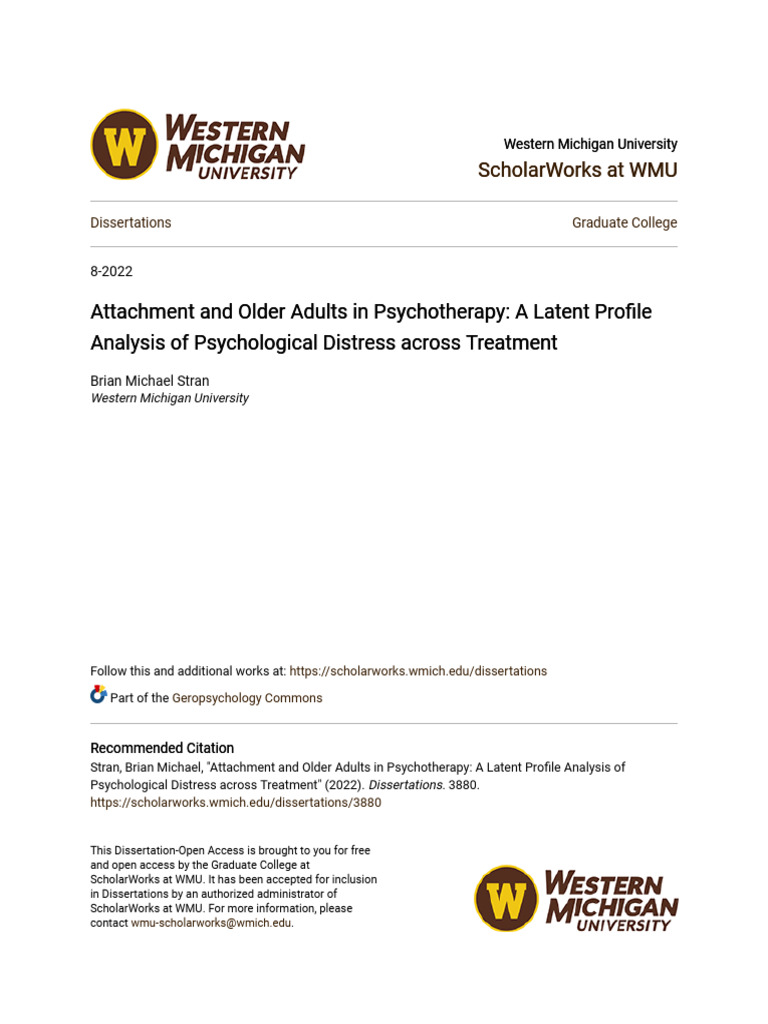 Attachment and Older Adults in Psychotherapy_ A Latent Profile An | PDF ...
