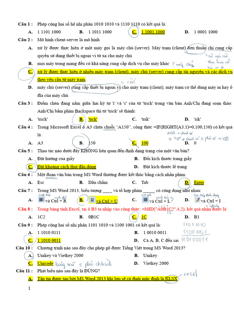 ĐỀ MẪU TIN 2 Final Check | PDF