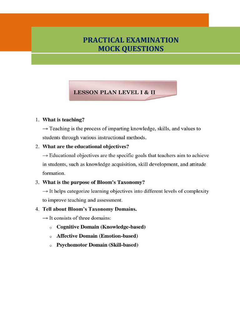 Lesson Plan I & II | PDF