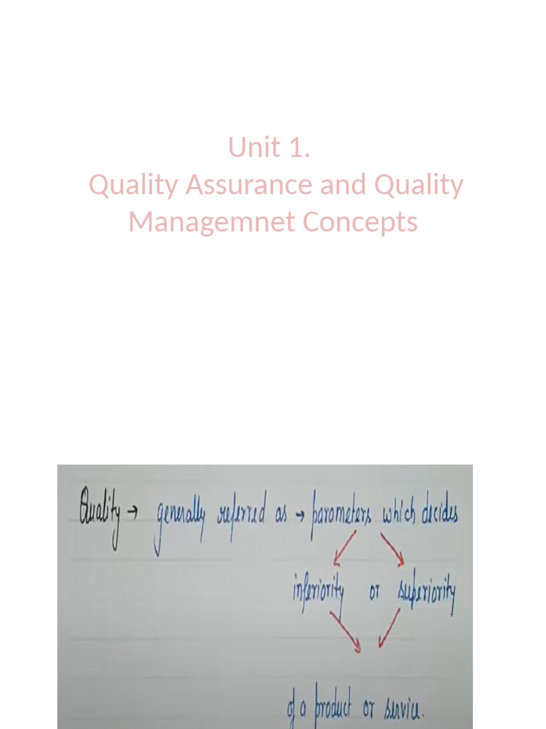 Uni 1 A Quality-Assurance-And-Quality-Management-Concepts | PDF