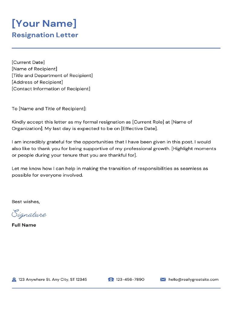 Resignation Letter | PDF