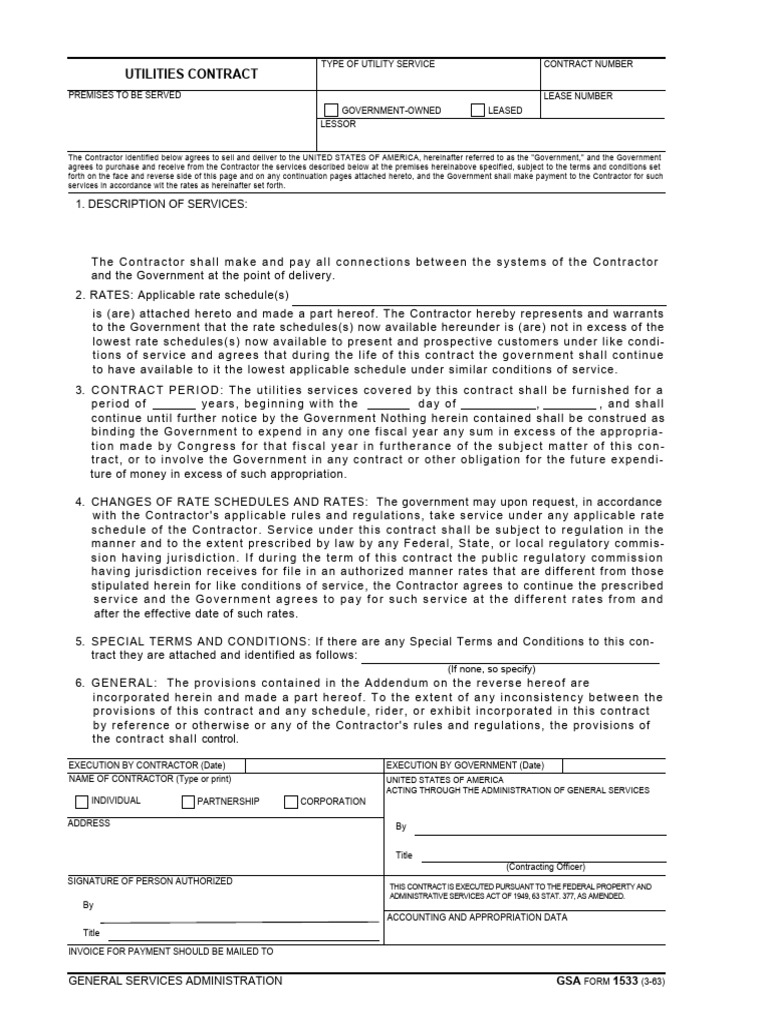 Utilities Contract Agreement Template | PDF | Employment | Overtime