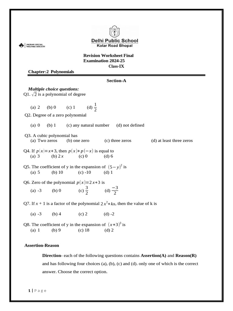 IX REVISION SHEET CH 02 | PDF | Mathematics | Abstract Algebra