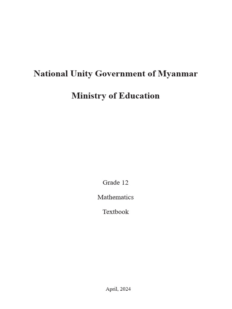Grade 12 Mathematics Textbook Myanmar | PDF | Trigonometric Functions ...