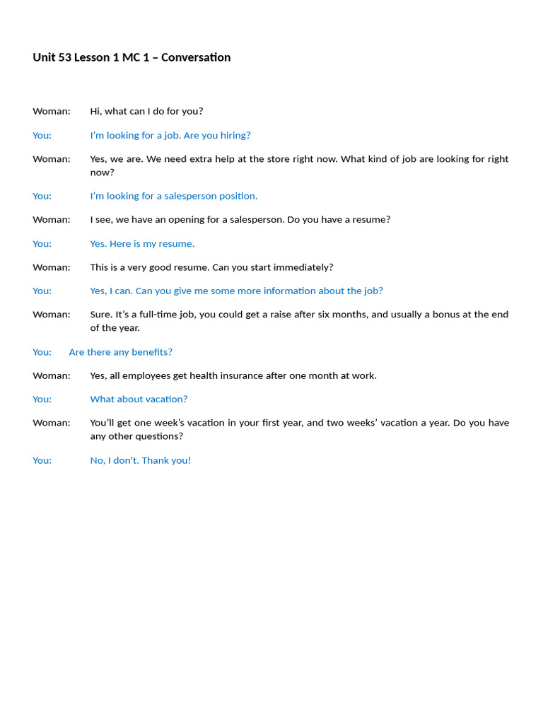 53.1 Conversation | PDF