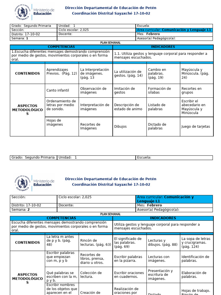 Planificación SEGUNDO PRIMARIA | PDF | Maestros | Escuelas