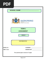 Grade 7 Term 1 Maths Test 2024 | PDF | Teaching Methods & Materials ...