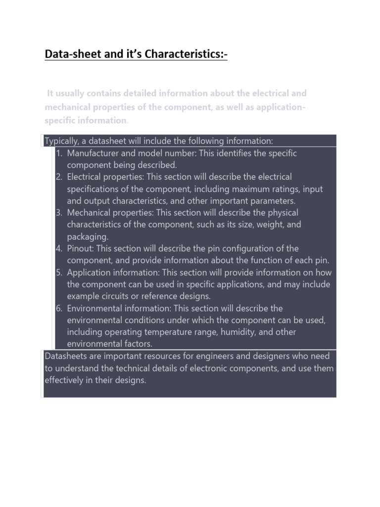 Understanding Electronics Datasheets | PDF | Printed Circuit Board ...