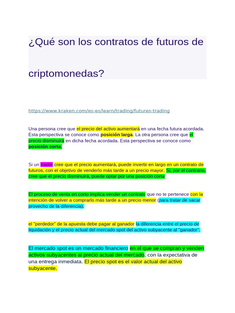 Futuros Cripto: Guía para Inversores | PDF | Comerciante (Finanzas) |  Contratos futuros