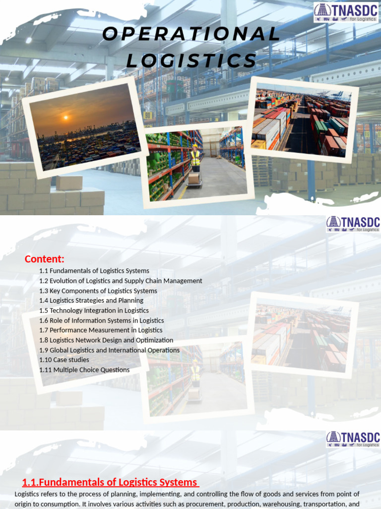 Unit-1 Role of Logistics Operations and System Concept | PDF ...