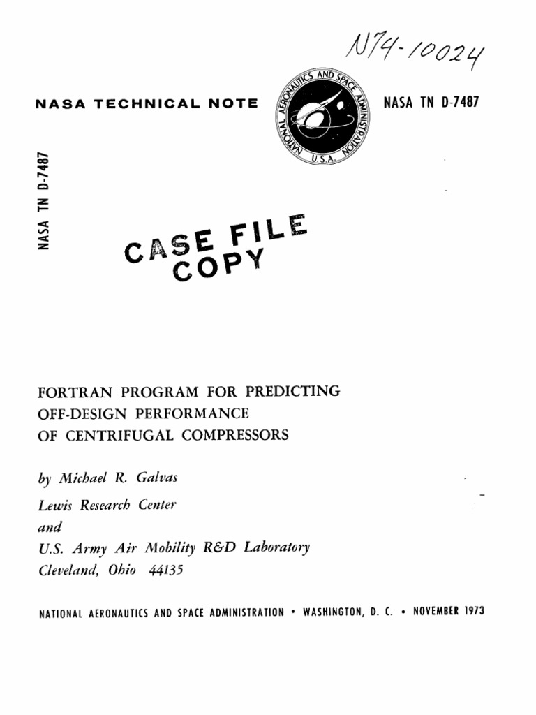 FORTRAN Program for Centrifugal Compressor Performance | PDF ...