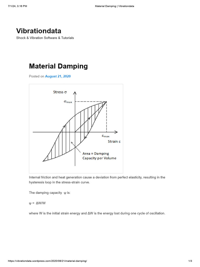 Material Damping _ Vibrationdata | PDF | Damping | Deformation ...