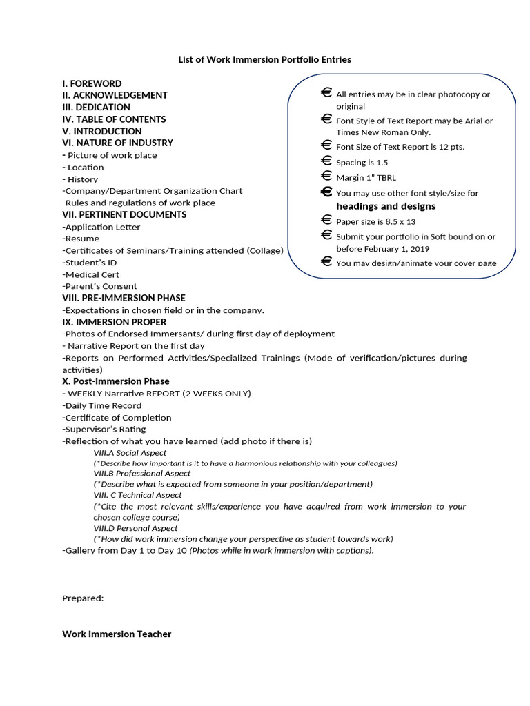 List of Portfolio Entries | PDF