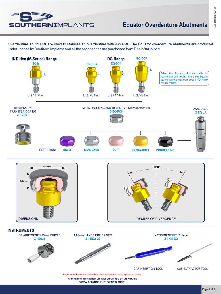 Equator Overdenture Abutments | PDF