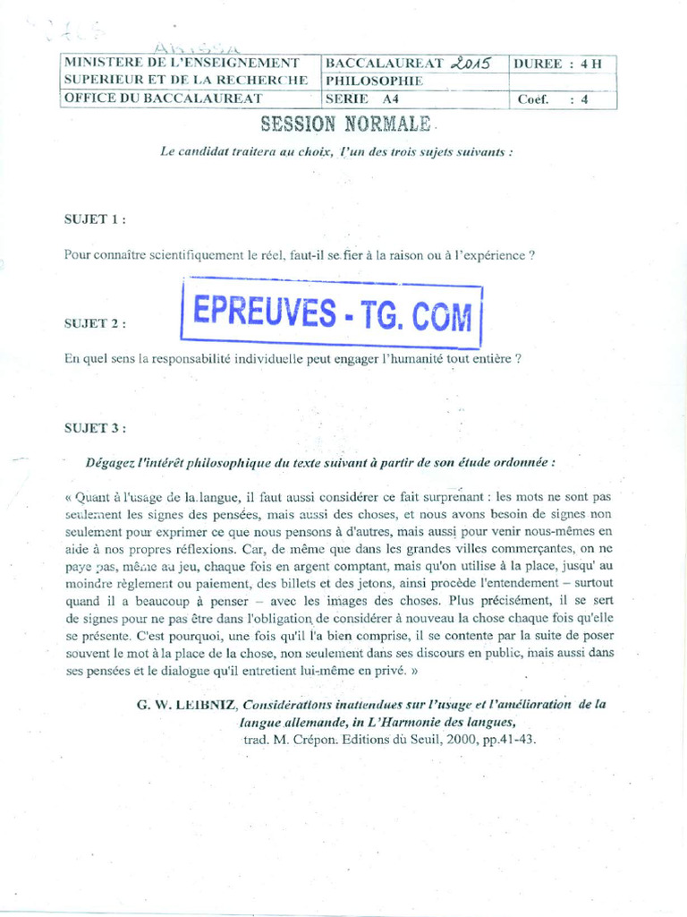 Bac A Philo 2015 Pdf