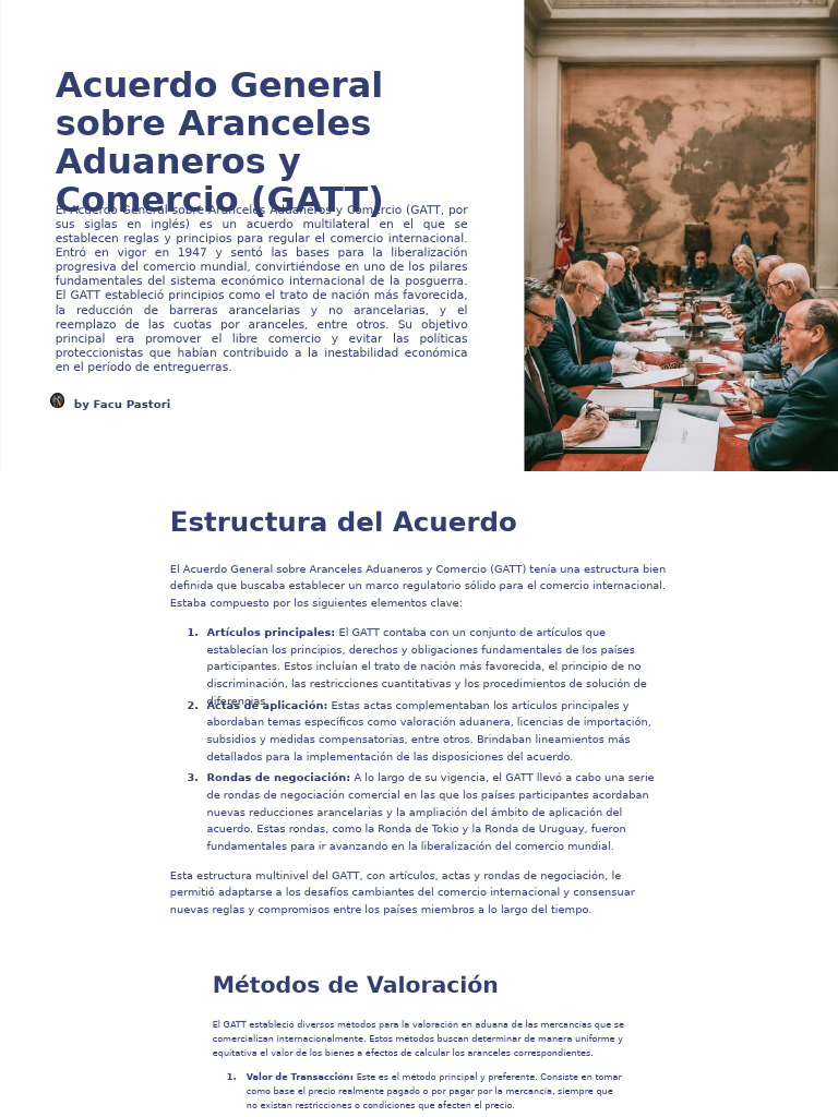 GATT: Aranceles y Comercio Internacional | PDF | Acuerdo General sobre ...