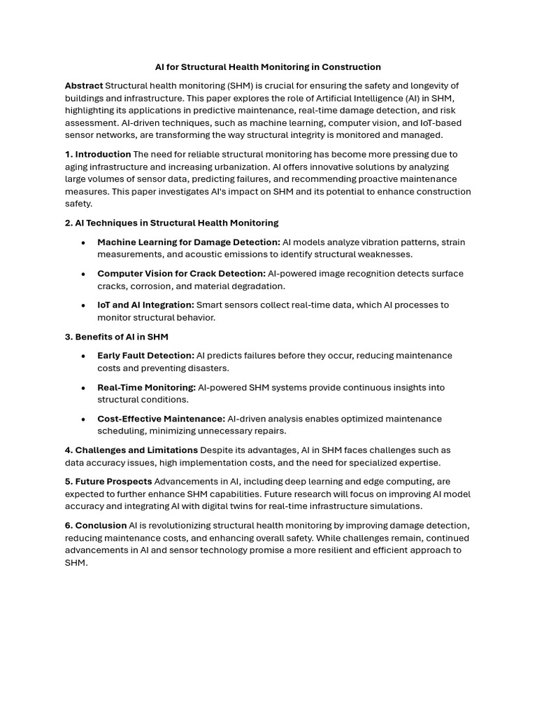 AI in Structural Health Monitoring | PDF | Artificial Intelligence ...