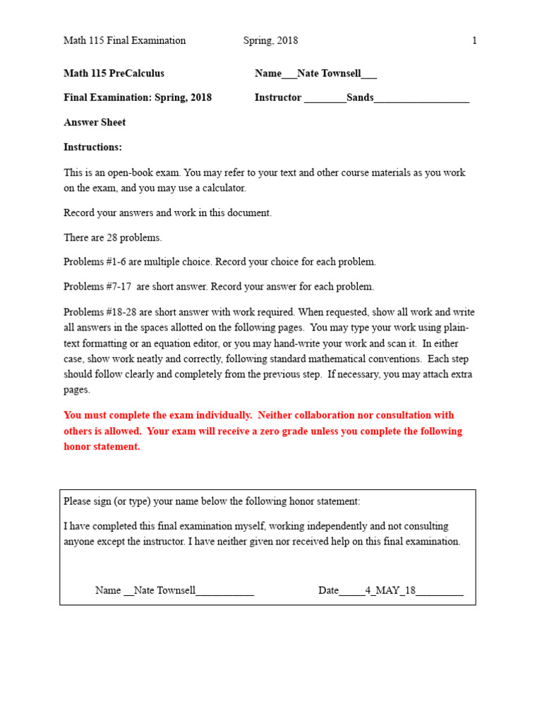 Math 115 Student Answers Heeeee T PDF | PDF | Multiple Choice ...