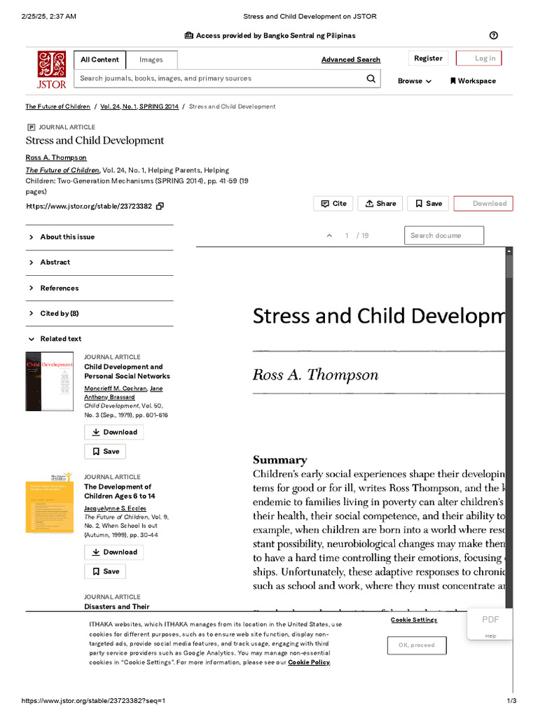 Stress and Child Development On JSTOR | PDF | Http Cookie