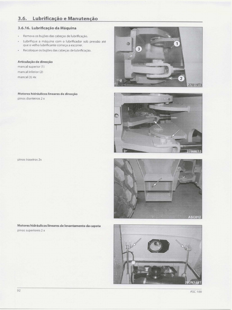 Especificações - Lubrificação e Manutenção - Rolo Compactador - Ammann ...