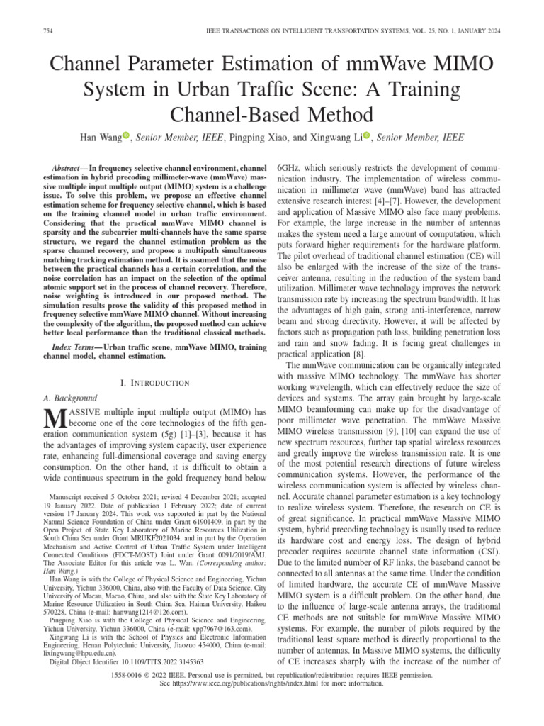 1388254 Channel Parameter Estimation of MmWave MIMO System in Urban ...