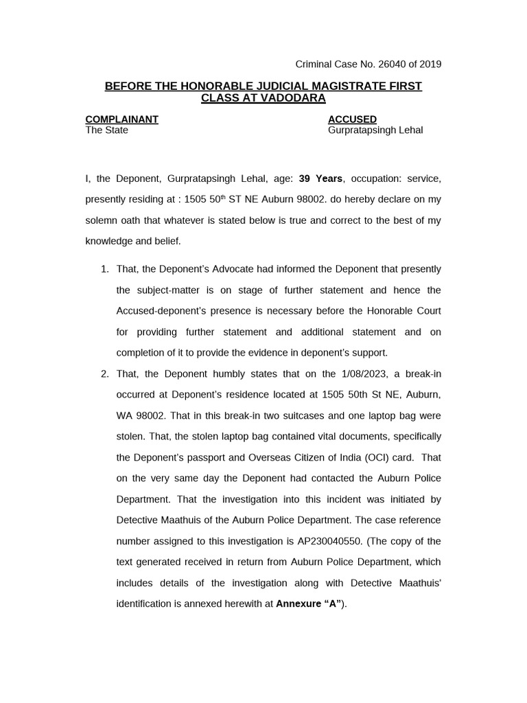 Break-in Report and Passport Replacement | PDF | Government | Justice