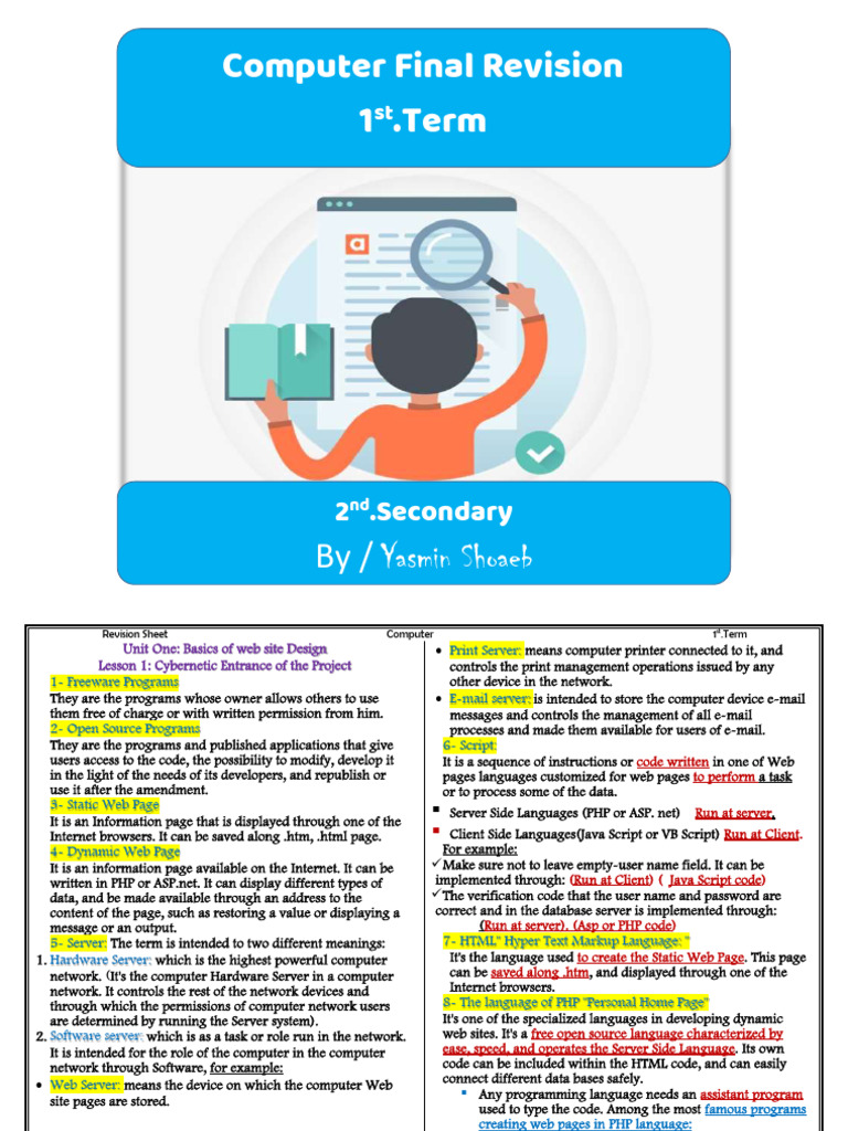 Final Revision Sheet - 2nd Sec English | PDF | World Wide Web ...