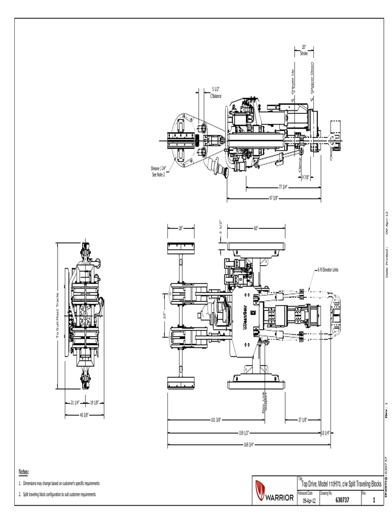 110H70 Top Drive Layout wSplitTB 2014 | PDF